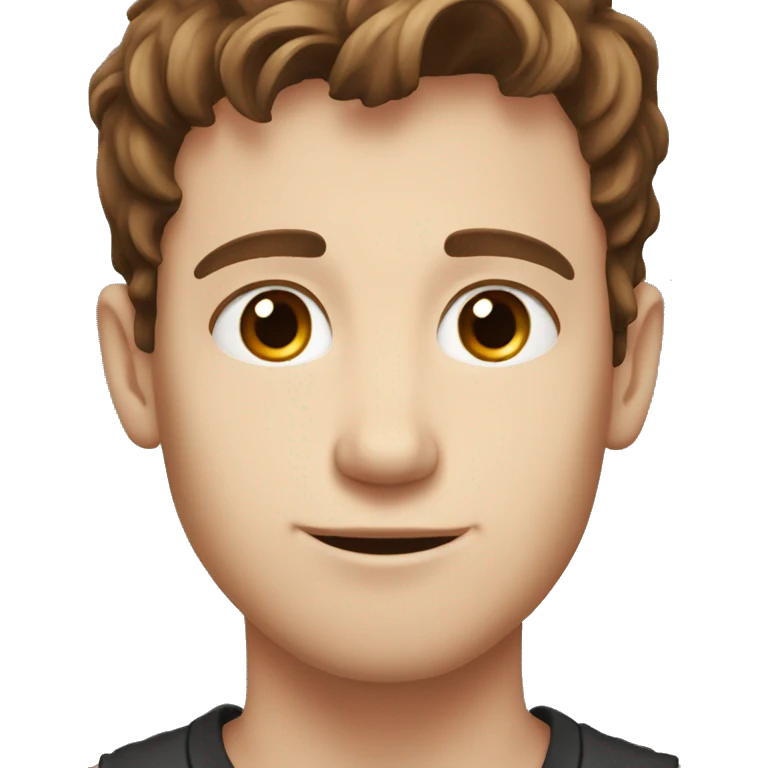 cute white young guy with brown hair and big brown eyes  emoji
