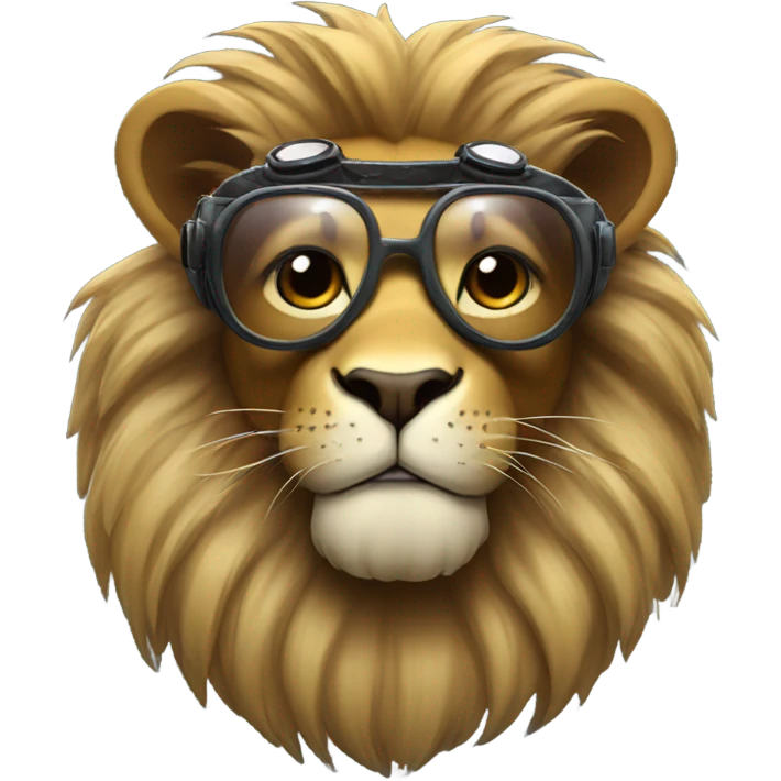 Lion with goggles emoji