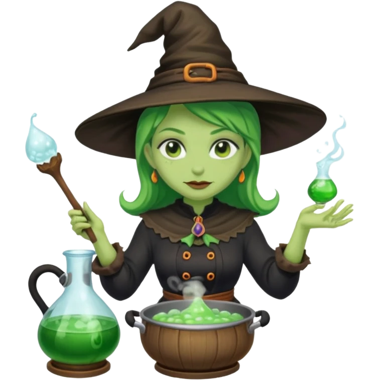 green witch cooking potion emoji