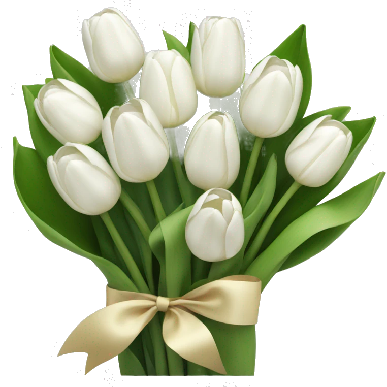 Bouquet of white tulips emoji