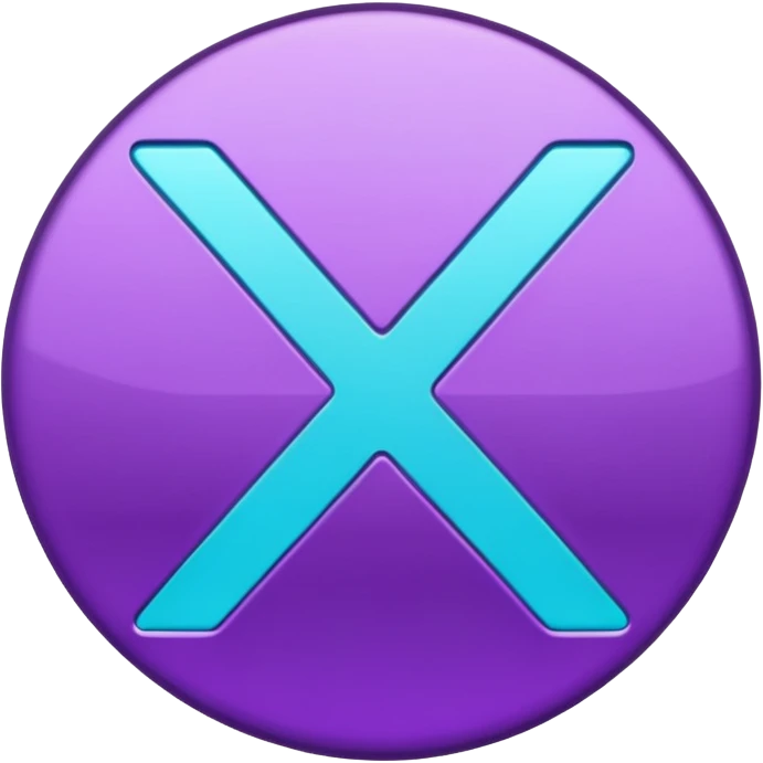 Purple and Cian symbol X twitter emoji