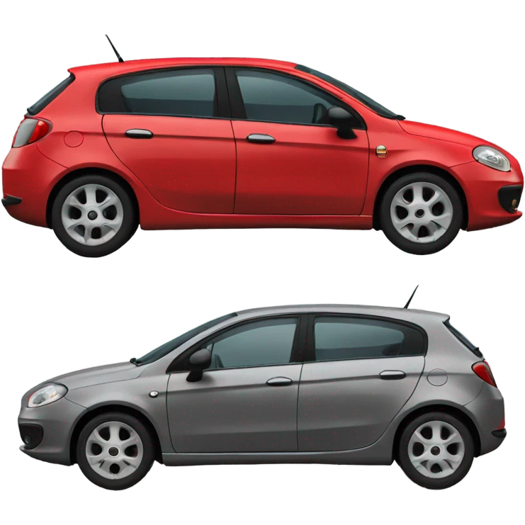 Red Fiat bravo emoji, 4 door on The sides emoji