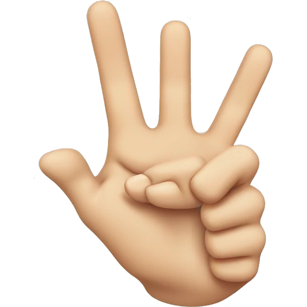 hand with third finger and pointer finger and thumb up emoji