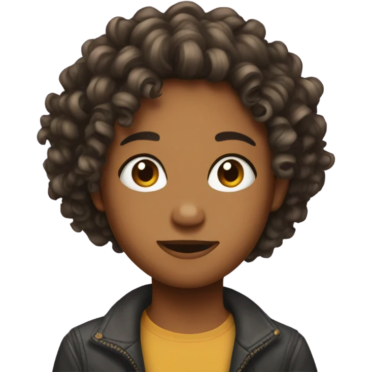 Keisy with curly hair emoji