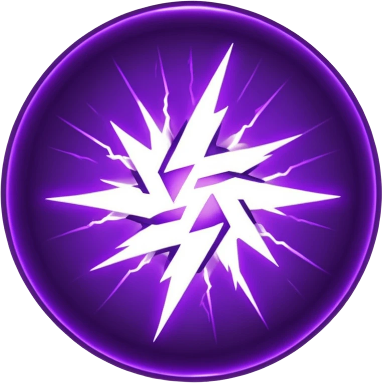 Combination of red blue lightening creating purple lightening in circle shape emoji