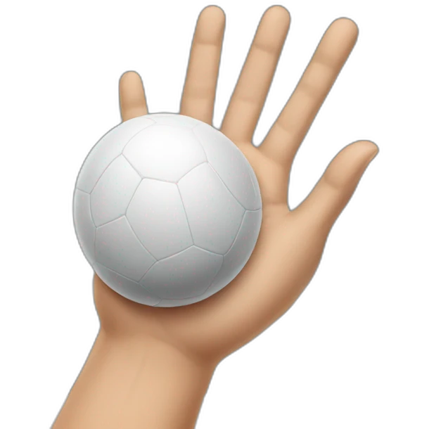 hand taking a ball emoji
