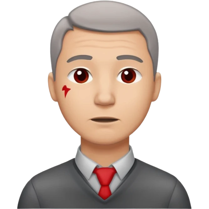 a man teacher, head is tilted, with an aching logo beside the neck emoji