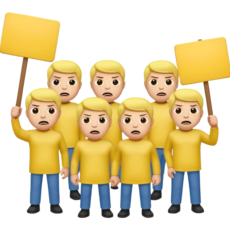 yellow people staging a demonstration emoji