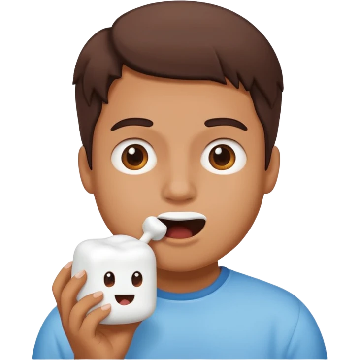 Marshmallow in mouth emoji