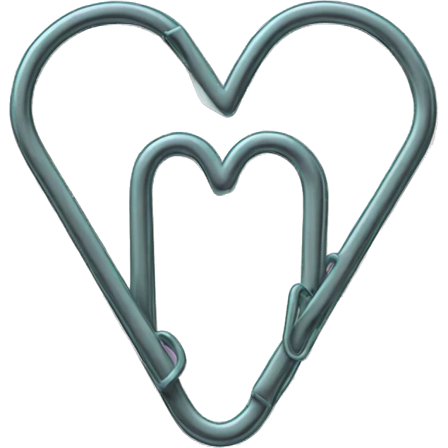 A heart-shaped paper clip emoji