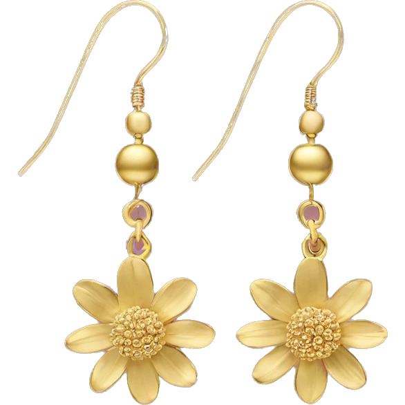 Gold flower earrings  emoji