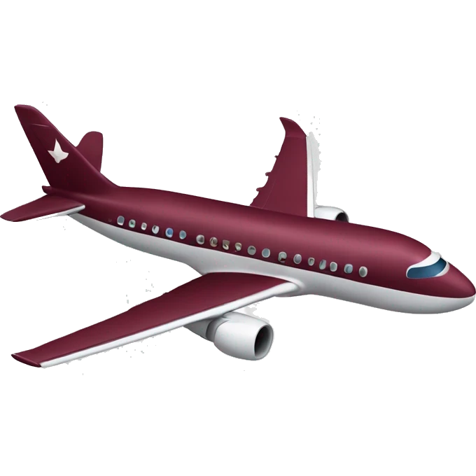 burgundy red plane travelling around the world emoji