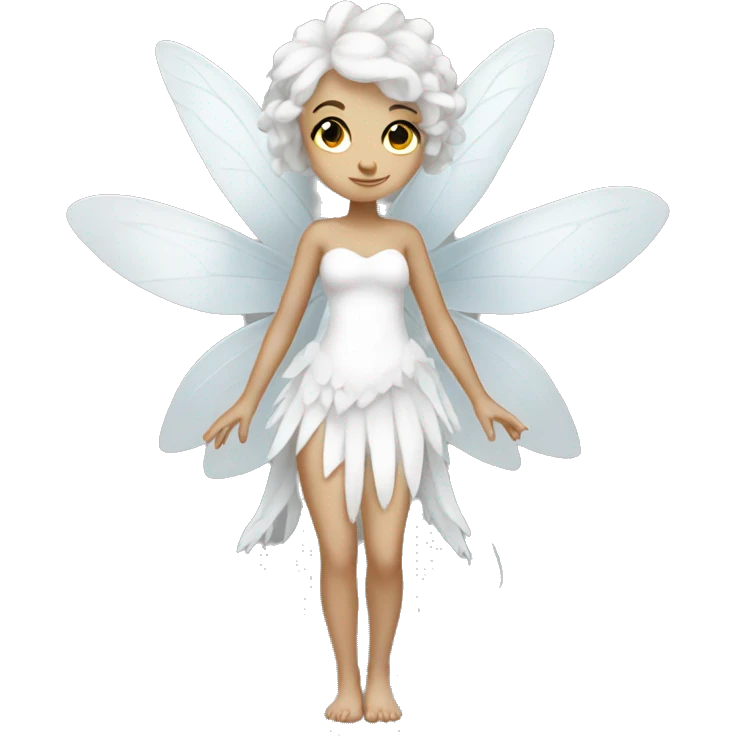 Full body fairy all white emoji
