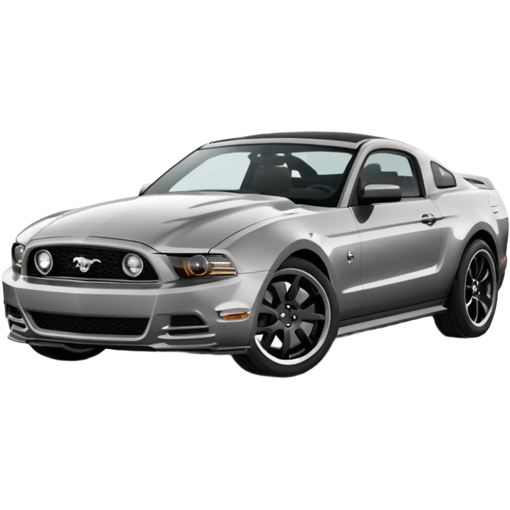 Grey 2014 mustang with black wheels and tinted windows emoji