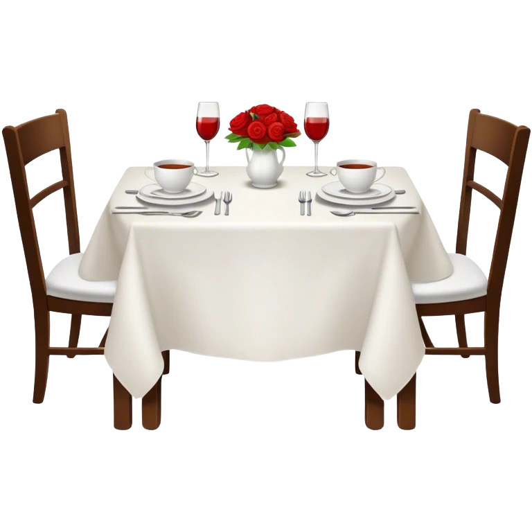 Fine dining romantic restaurant table set for two emoji