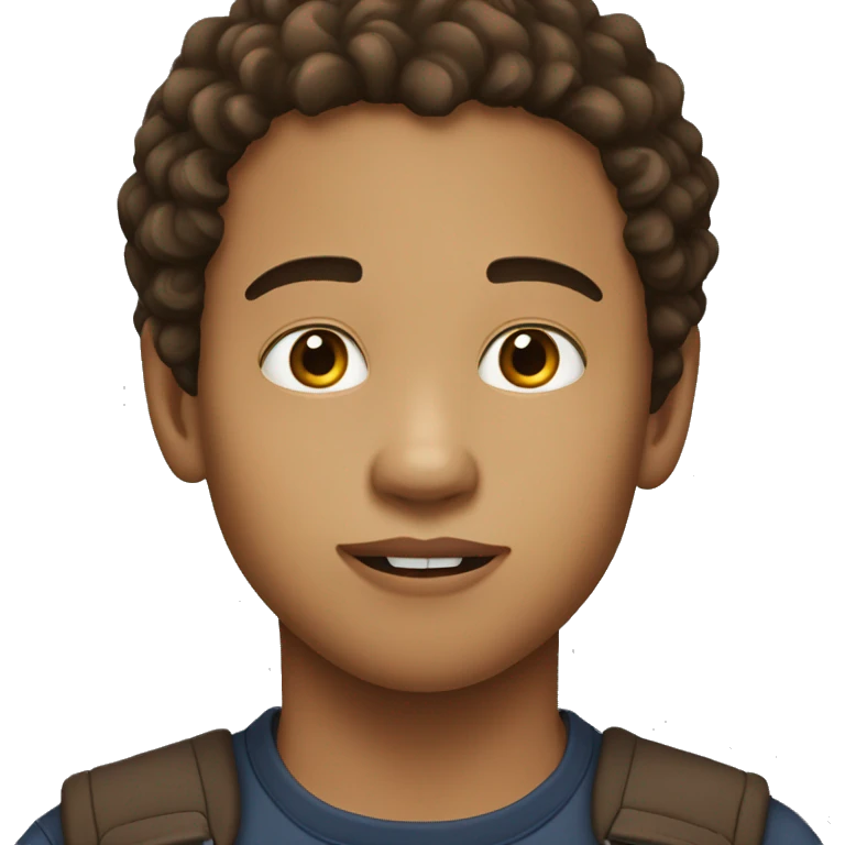light skin teen boy with brown eyes and big lips emoji