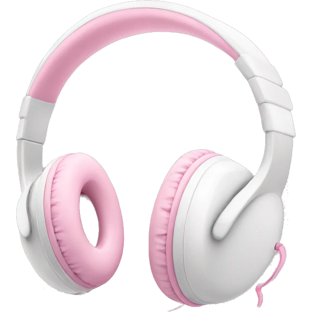 White apple headphones with light pink bows  emoji