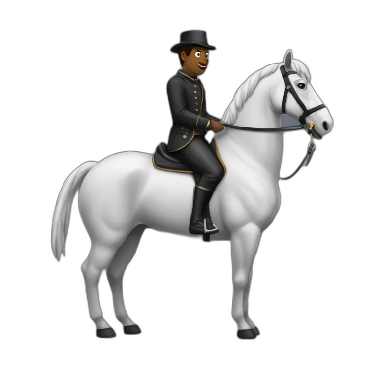 Homme noir qui chevauche un hippopotame emoji