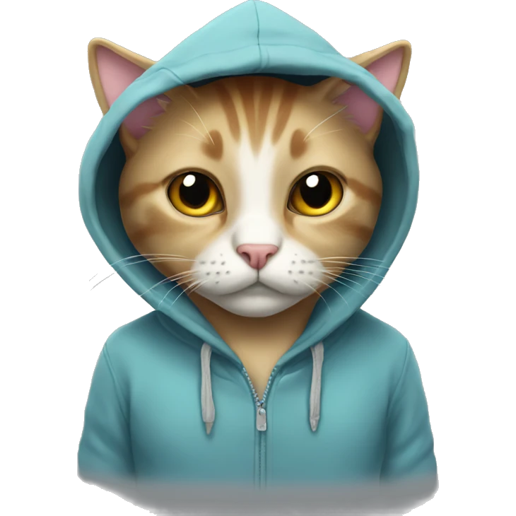 Cat with a hoodie emoji