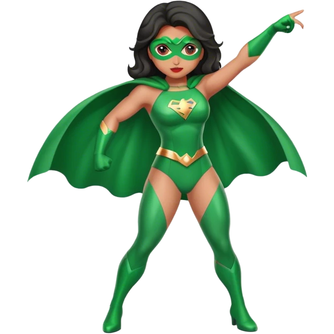 Latino woman superhero in green  emoji