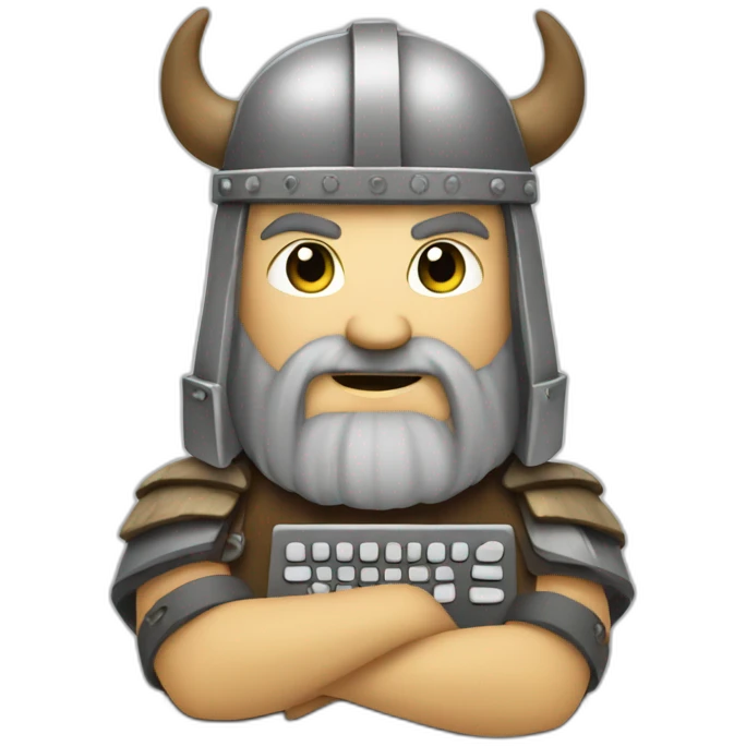 Computer viking With keyboard emoji