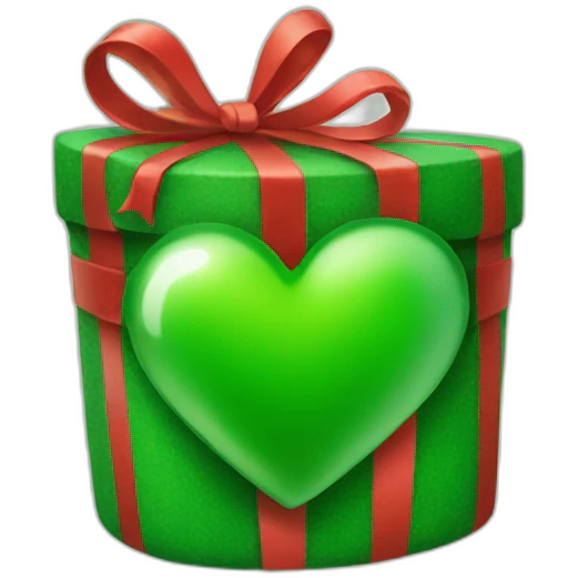 green heart christmas emoji