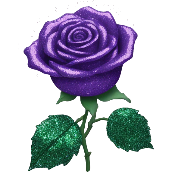 Purple glitter rose emoji
