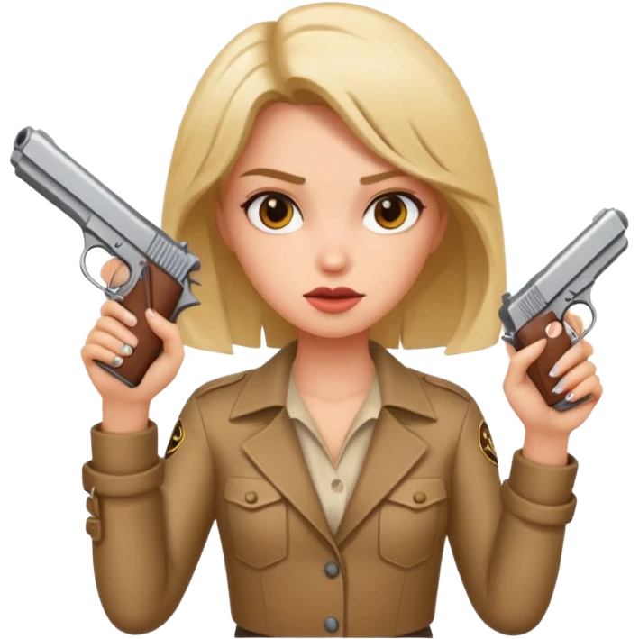 Crazy Girl with one handgun  emoji