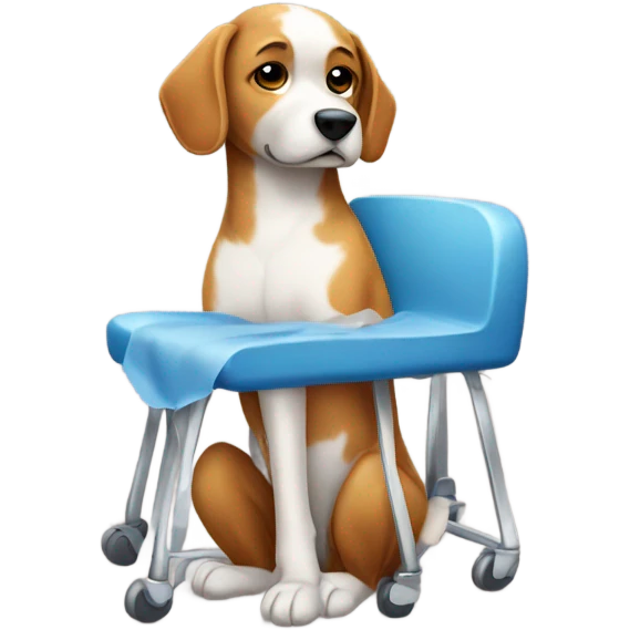 sad dog getting knee surgery emoji