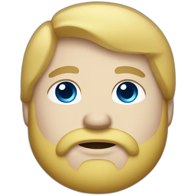 chubby, blue eyes,blond hair, beard emoji