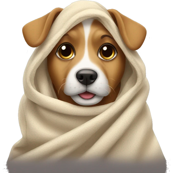 dog wearing a blanket emoji