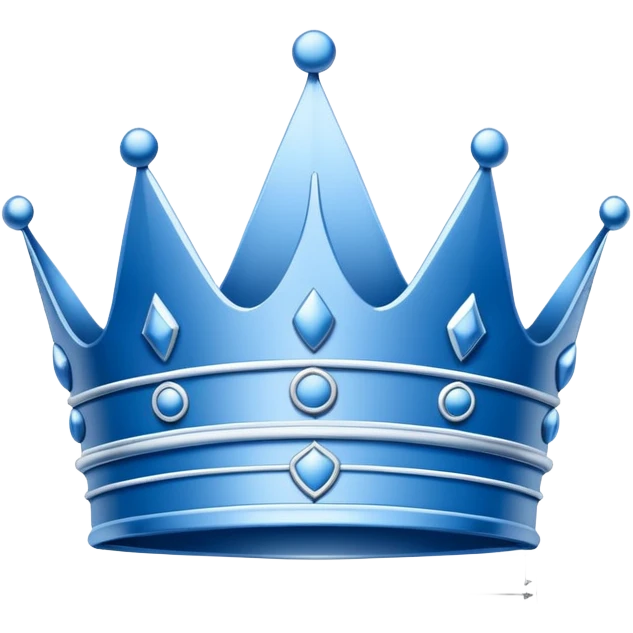 side view of a blue blueprint plan with the sketch of a crown in white lines emoji