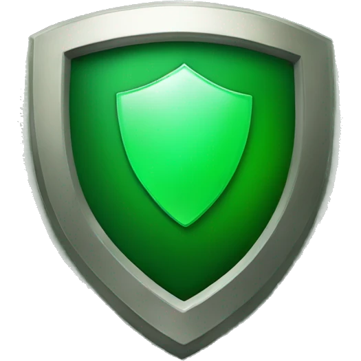 green shield with check icon for security emoji