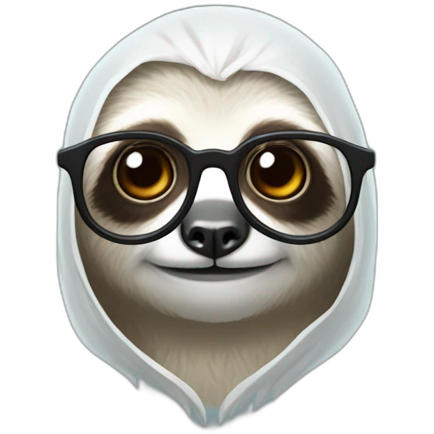 sloth as a ghost with glasses emoji