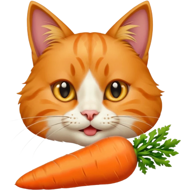 Cat eating a carrot emoji
