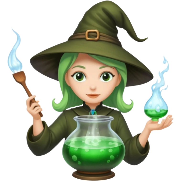 green witch cooking potion emoji