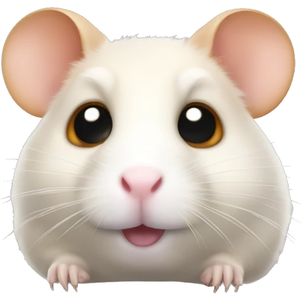 Hamster with beady eyes emoji