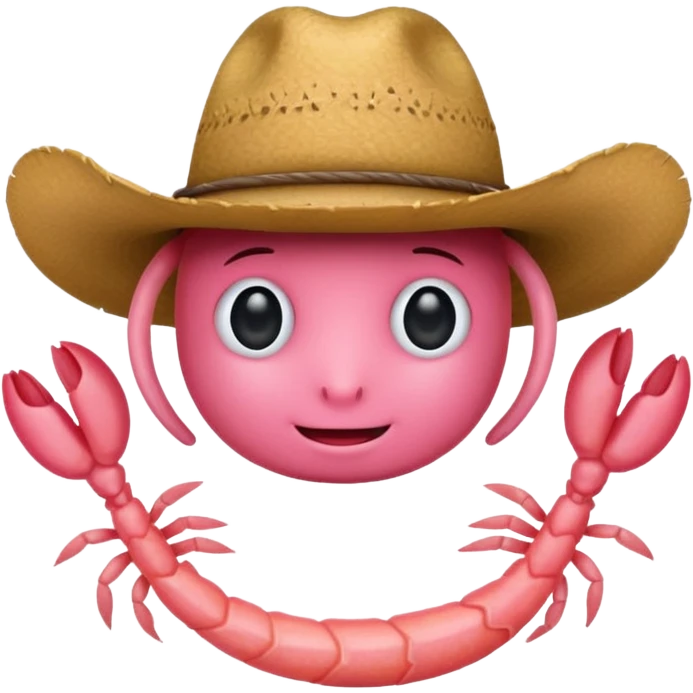 Shrimp with cowboy hat emoji