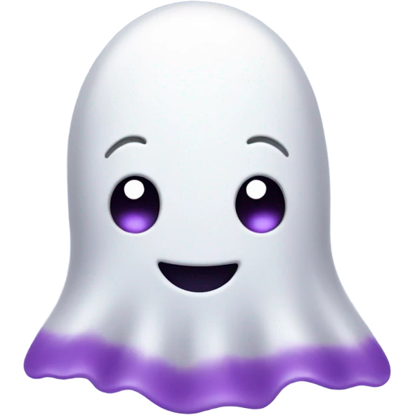 a simple small purple ghost with a cute smile. emoji