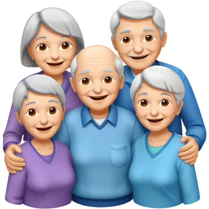 now a icon of three people isometric make all characters old demographic emoji