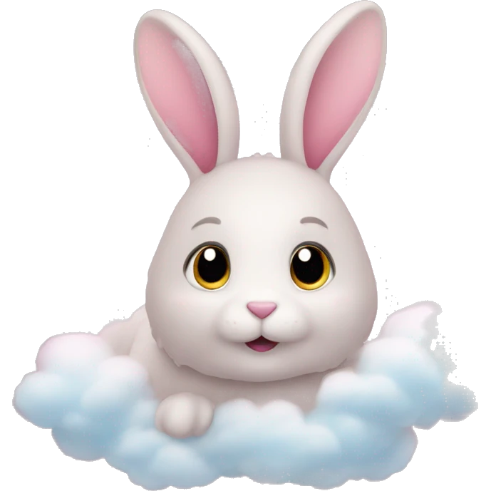 bunny in pink cloud emoji