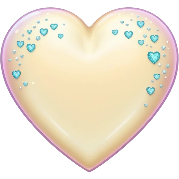 Pastel cream heart with sparkles  emoji