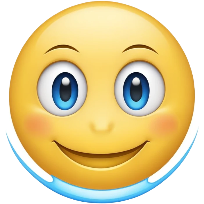 Smiley face with bright blue eyes emoji