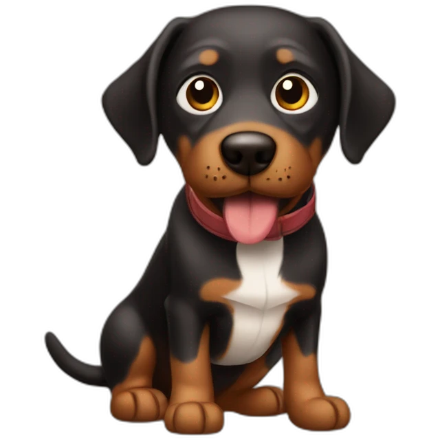 Perro salchicha-negro-marron emoji