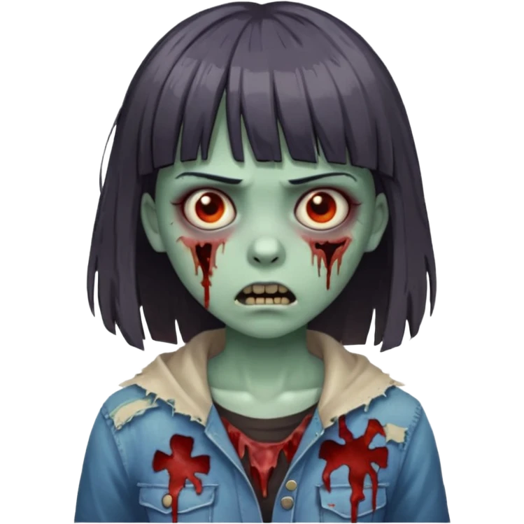 Zombie girl with bangs  emoji
