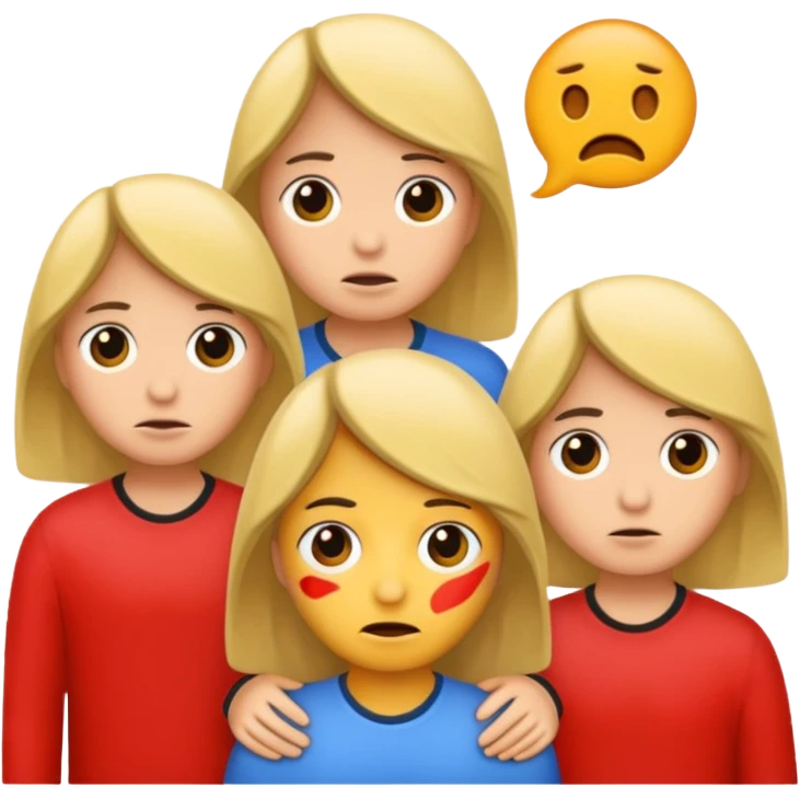 grupo de 5 amigos tristes emoji