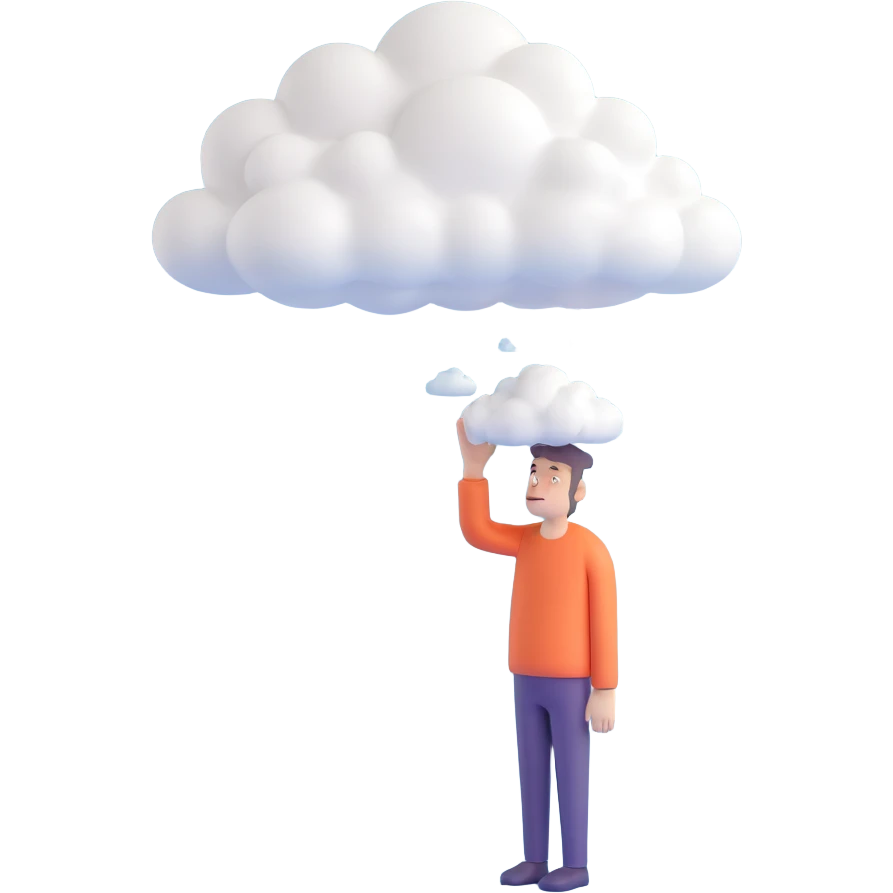ill man with cloud above his head emoji
