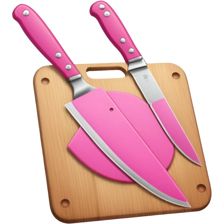 a cutting board with pink knife in pocket emoji