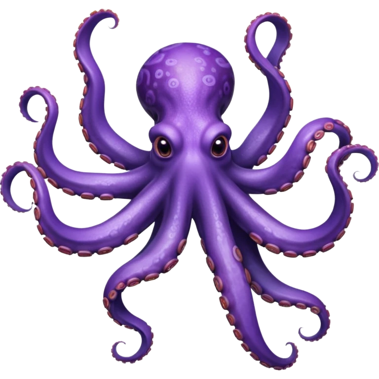 octopus floating in water, viewed from underneath, arms spread out in every direction, mouth and underside visible, head facing away from viewer emoji