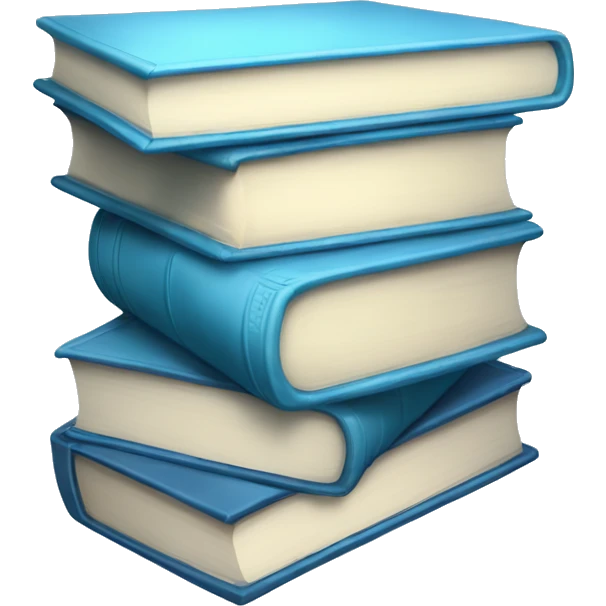 light Blue pile of books semi realistic emoji